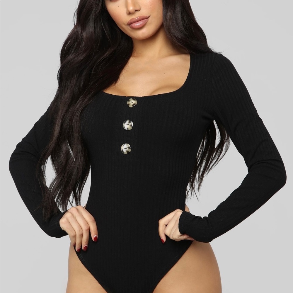 Janet Ribbed Button Bodysuit